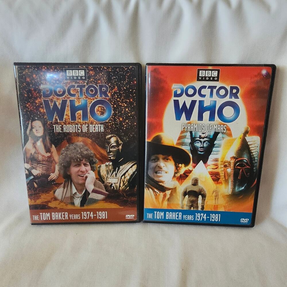 2 Doctor Who DVDs Pyramids of Mars Robots of Death BBC Tom Baker B1